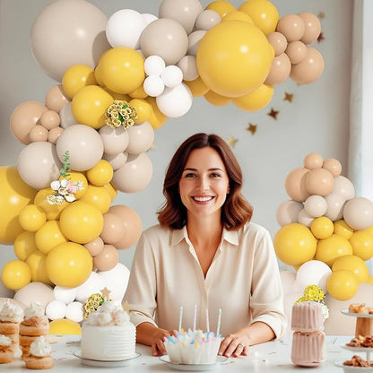Ouddy Party 149Pcs Mustard Yellow Balloon Arch Garland Kit 18 12 10 5 Inch | - Image 5