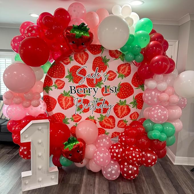 HILAVO Red and Pink Balloons Strawberry Hot Pastel Light Pink Rose Red Latex - Image 4