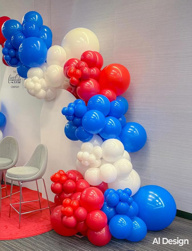 Red White and Blue Balloons for Birthday Baby Shower Party Decor, 4th of July - Image 6