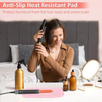 Quccefods 2 Pack Heat Resistant Mat Large Silicone Hot Hair Tools Holder for Curling Irons Flat Iron Hair Styling Tools Mat Portable Vanity Pad
