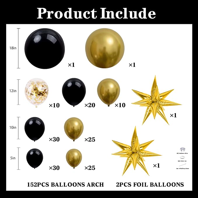 Jenlion 154pcs Balloon Garland Arch Kit, Different Sizes 18 12 10 5 Inch - Image 2