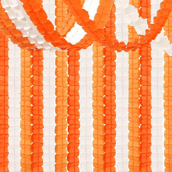 Orange Beige Fall Baby-Shower Party-Decorations Streamers Garland - 157Ft by Hugtmr