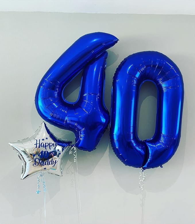 40 Inch Navy Blue 40 Number Balloons Giant Jumbo Huge 40 Foil Mylar Helium - Image 4