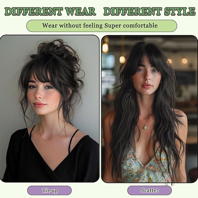 Hair Toppers for Women Real Human Hair, 360°3D Bangs Clip Human Toppers for Women with Thinning hair Realistic Scalp Line (60#, 3D French Bangs(11 * 7))