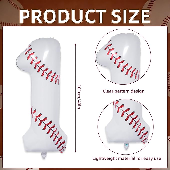 Baseball Birthday Decorations, Sport Themed Balloons - Image 2