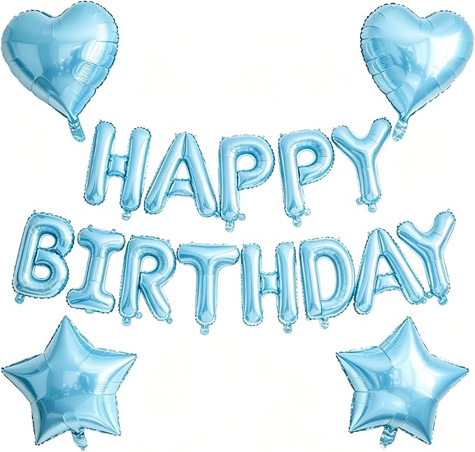 Light Blue Birthday Decorations by WEIKA