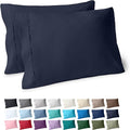 Bare Home Premium 1800 Ultra-Soft Microfiber Pillowcase Set - Double Brushed - Hypoallergenic - Wrinkle Resistant (King Pillowcase Set of 2, Midnight Blue)