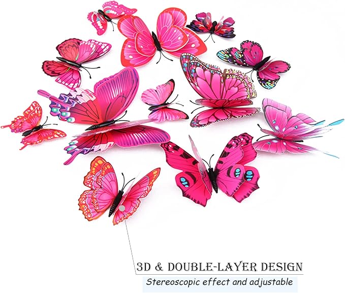 OPSEAM 3D Butterfly Wall Decor Butterfly Decorations Stickers - Image 4