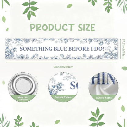 Something Blue Before I Do Banner Bridal Shower Bachelorette Decorations | - Image 2