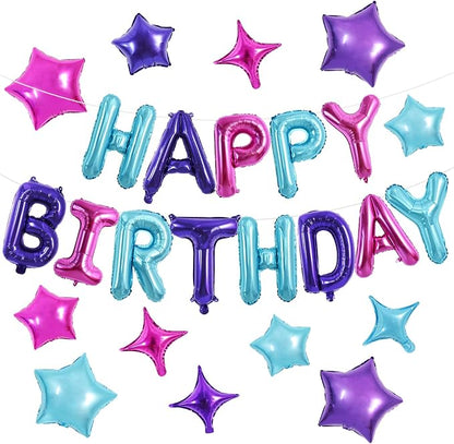 TONIFUL 35PCS Happy Birthday Decorations Kit 16 Inch Happy Birthday Balloon by TONIFUL