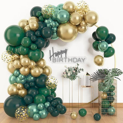Archloon 156pcs Green and Gold Balloon Garland Arch Kit, Different Sizes 18 12 by Aarchloon