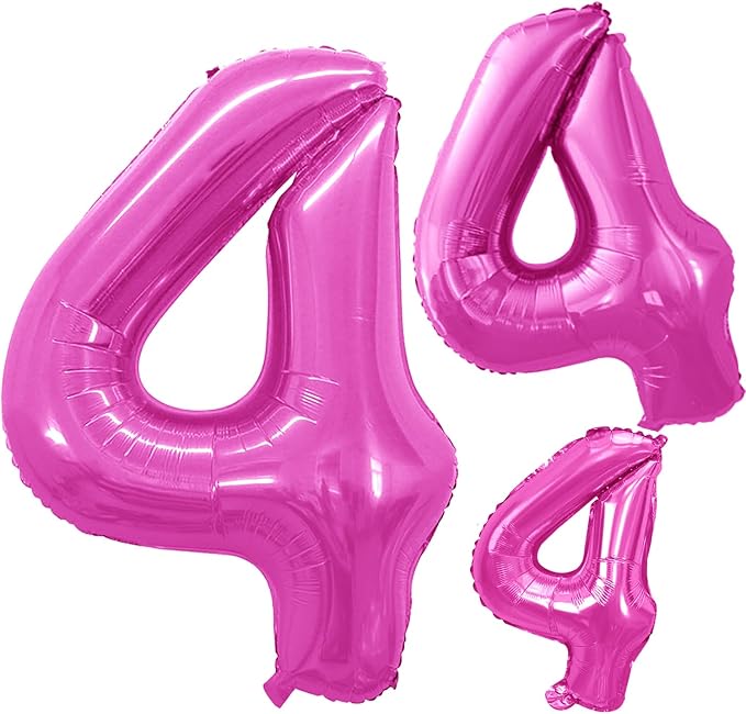 Pink Foil Balloons Number 4, Huge Number Balloons by GOER