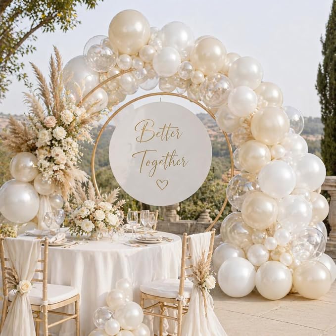 Pearl White Balloons, 12 Inch Double Stuffed Pearl Balloons - Image 8