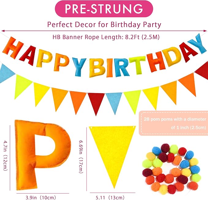 CANREVEL 3 PCS Pre-Strung 3D Happy Birthday Banner Decorations, Happy Birthday - Image 3