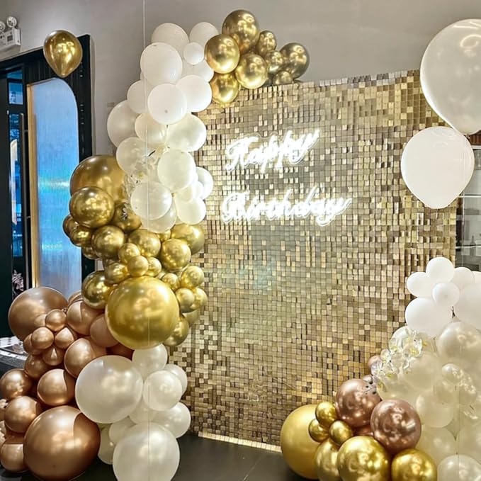 White and Gold Balloon Garland Arch Kit - Image 4