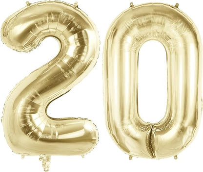 Number 20 Balloons for 20th Birthday Party Decorations, 40 Inch 0-100 by Joycard