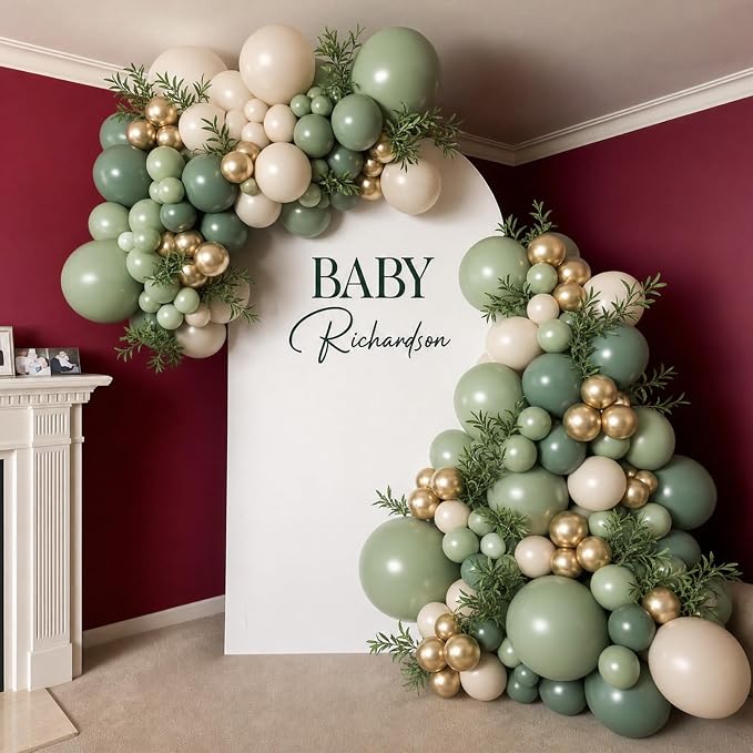 Sage Green Balloon Arch Kit for Wild One Woodland Party Decorations | Green - Image 7