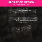 Lashey Seamless Clip in Hair Extensions Human Hair Body Wave 150g 9pcs Natural Black 24 Inch Clip in Hair Extensions Human Hair PU Clip ins with Invise Edge for Women