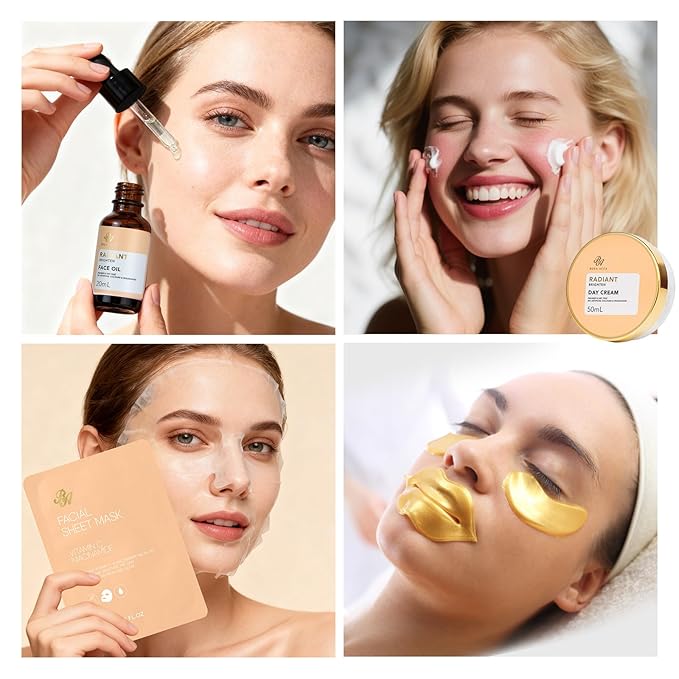 Orange 23 Pcs Facial Skin Care Set for Women & Men, Bath and Body Kit, Spa Gift Baskets, Birthday Gifts For Women, Cream, Serum, Face Oil, Sheet Mask, Clay Mask, Christmas, Valentines, Mother Day