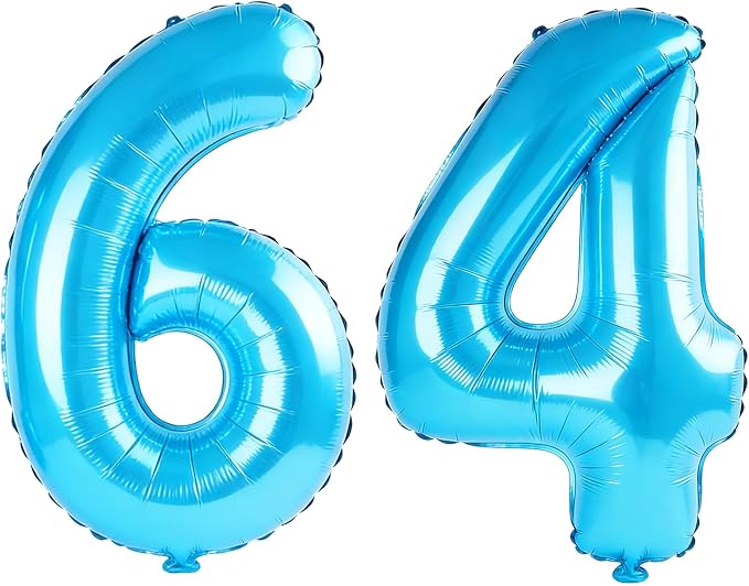 40 Inch Number 64 Balloons for 64th Birthday Party Decorations, 0-100 Jewelry by FOBELEC