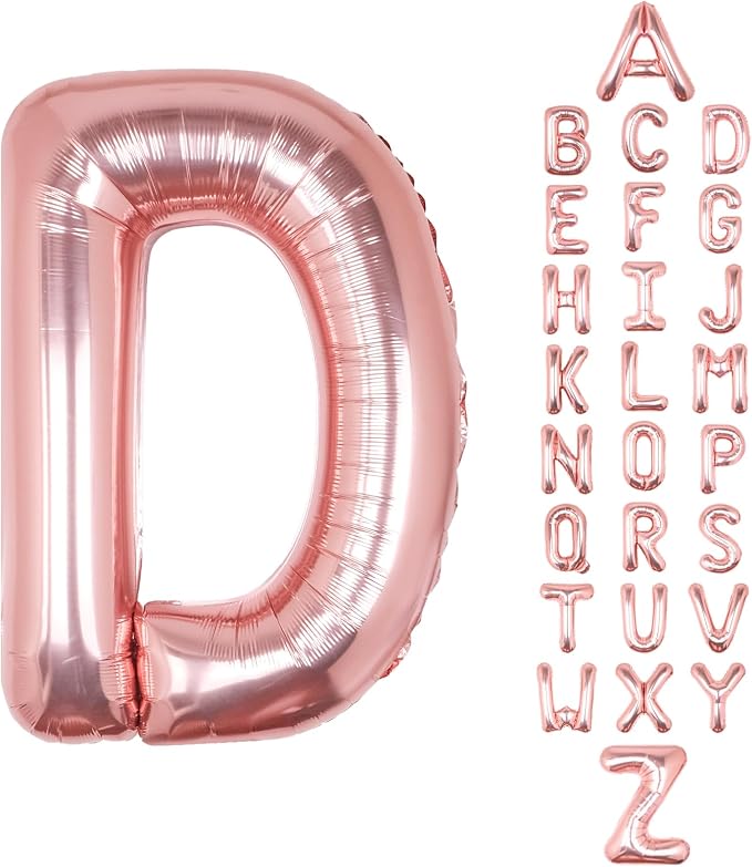 Letter Balloons Rose Gold 40 Inch D Large Big Foil Mylar Balloon | by Unknown