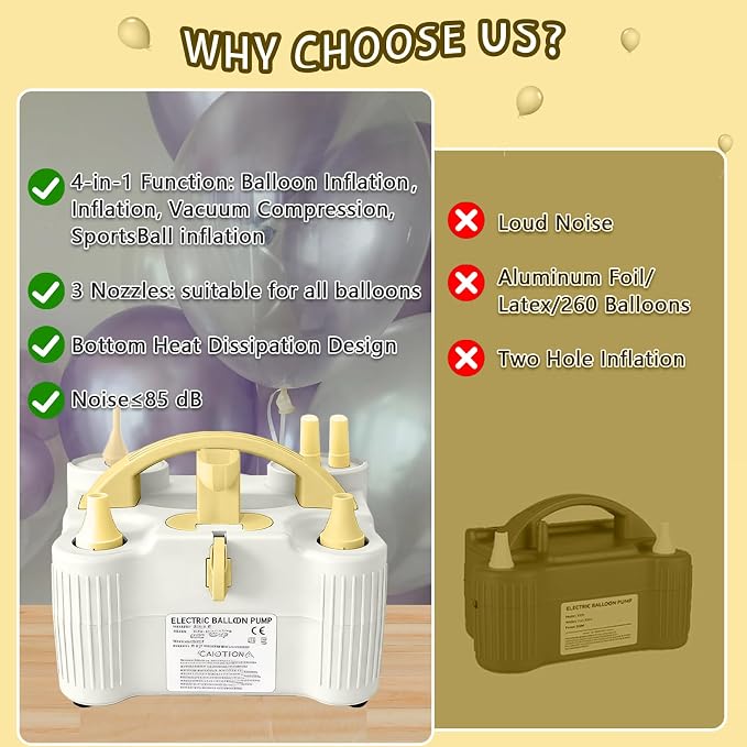 4-in-1 Electric Balloon Pump for All Balloons, Inflatables, and Sports Balls - Image 6