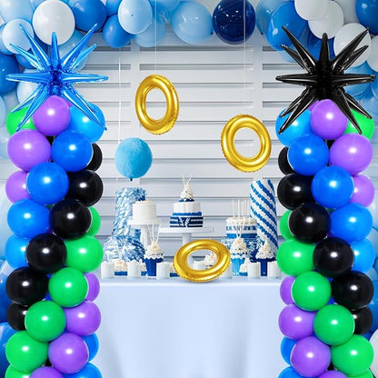 2 Set Blue Black Purple Toy Inspired Cartoon Balloon Column Stand Kit - Image 8