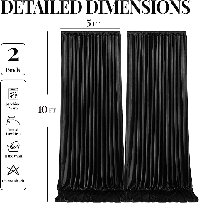 10x10ft Black Glitter Backdrop Curtain - Image 9