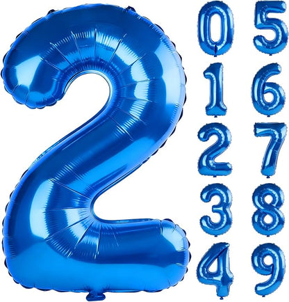 40 Inch Number 2 Balloons for 2nd Birthday Party Decorations, 0-100 Dark Blue by FOBELEC