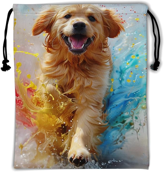 Giwawa Golden Retriever Gymnastics Grip Bags Puppy Dog Drawstring Grip Bag Gym by Giwawa
