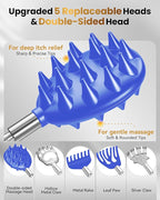Telescoping Back Scratcher with 5 Detachable Heads, Gifts for Christmas, Stocking Stuffers for Men, Women, Him, Her, Dad, Funny White Elephant Gifts for Adults, Gift Box Included