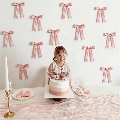 2 Strings Dusty Pink Bow Garland Banner Decorations - Image 4