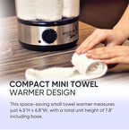 Pro Beauty - Hot Towel Warmer for Spa - Professional Towel Steamer Kit - Facial Esthetician Equipment, Massage Salon Supplies, Metal Tongs Included, 6 Hygienic Towels - Compact Mini Size