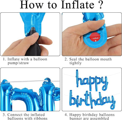Happy Birthday Balloons Banner Foil Letters Balloons Connected, Personalized - Image 7