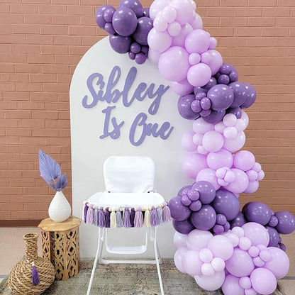Awenztech 122pcs Pastel Purple Balloons, 18 12 10 5 inch Light Purple Balloons - Image 4
