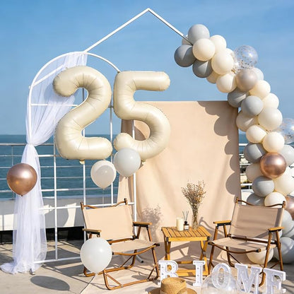 40 In Cream white Number Balloons Helium Foil Mylar Balloon Digital 25 | - Image 4