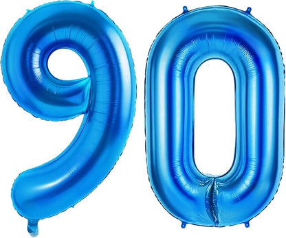 Number 90 Balloons for 90th Birthday Party Decorations, 0-100 Large No.90 by Joycard