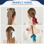 1 Piece Silk Bow Scrunchies for Hair-100% Pure Mulberry 22 Momme Silk Hair Tie, Elastic Ponytail Holder, Elegant Soft Bow Hair Ties Band for Women Hair Care, Multiple Colours (Gold)