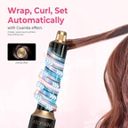 6 in 1 Air Styler Magic Hair Dryer Brush, Negative Ionic Blow Dryer Brush & 3 Heat Settings, Detachable Auto Curling & Straightening Volumizing, Frizz-Free Styling, Salon to Home Use (A-Black)