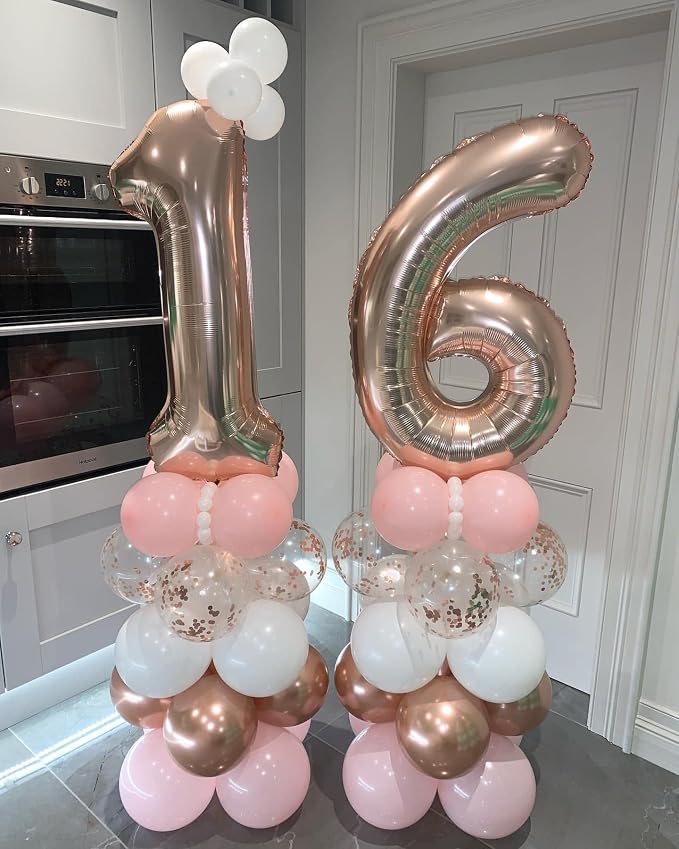 40 Inch Rose Gold 16 Number Balloons Giant Jumbo Huge 16 61 Foil Mylar Helium - Image 5