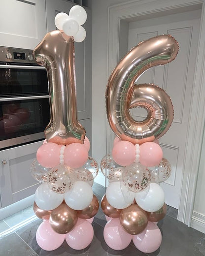 40 Inch Rose Gold 16 Number Balloons Giant Jumbo Huge 16 61 Foil Mylar Helium - Image 5