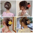 OWIIZI Hair Clip, Large Claw Clips for Thick Hair, Non-Slip Cute Flower Matte Big Hair Clips, Strong Hold Barrette Jumbo Hair Clips for Women, 6 Pieces Set