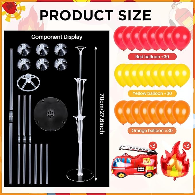 6 Sets Fire Fighting Party Balloon Stand Kit - Image 3