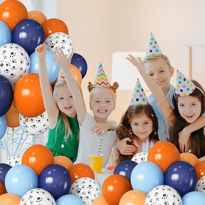 HILAVO Dog Paw Balloons Orange and Blue 60pcs 12 Inch Paw Print Puppy Balloons - Image 7
