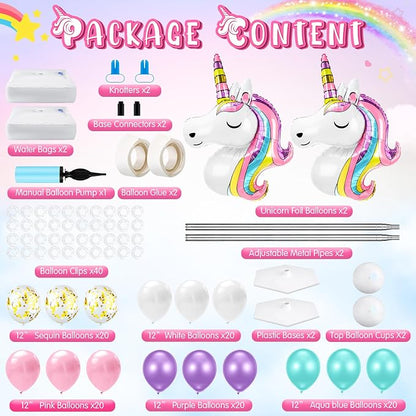 Kasyat 2 Set Unicorn Party Balloon Column Stand Kit - Image 2