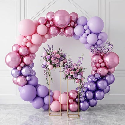 RUBFAC Pink Purple Balloon Garland Arch Kit Different Sizes 129pcs | Latex - Image 5