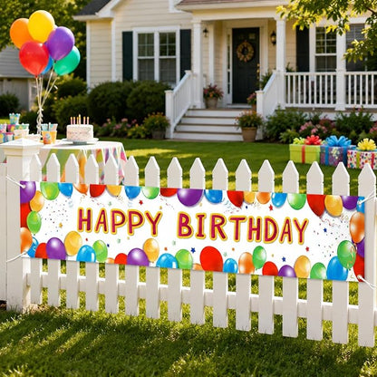 Letjolt Happy Birthday Banner Balloon Sign Huge Party Supplies 6 Feet | - Image 4