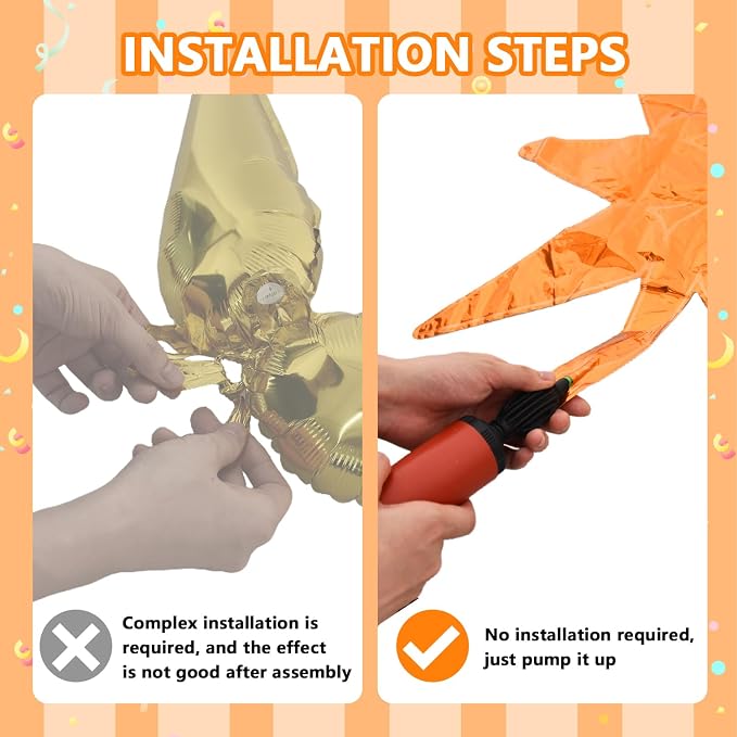 TONIFUL 4 Pcs Explosion Star Balloons Orange Foil Balloon Party Decorations | - Image 3