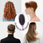 Curly Defining Brush, Curly Hair Styling Brushes Detangler Soft Bristle Hair Brush 1-Pack (Purple)