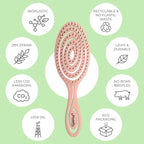 Ninabella Detangling Hair Brush for Women & Men - Does not Pull - Straightening Brushes for Straight & Curly Hair - Unique Spiral Hairbrush - Rose Gold